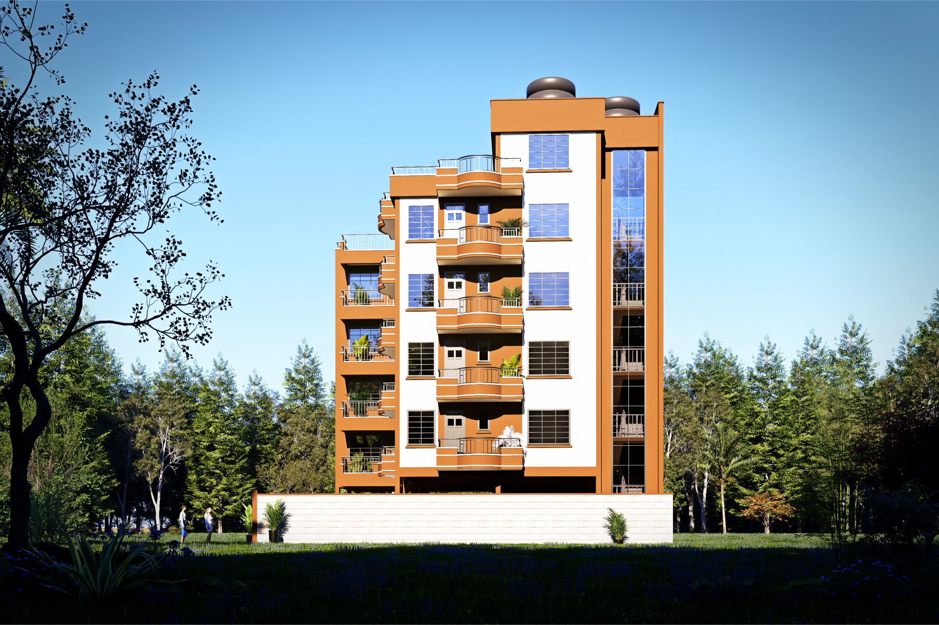 Kerugoya project architectural render - Contemporary building visualization.